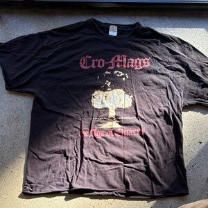 Port and Company Black Tee with Red GraphicsCro-Mags The Age of Quarrel